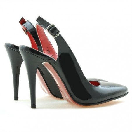 Damensandalen 1235 Lack schwarz