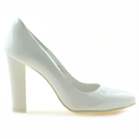 Elegante Damenschuhe 1214 weiß lackiert