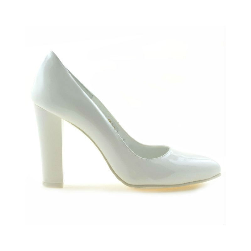 Elegante Damenschuhe 1214 weiß lackiert