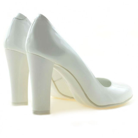 Elegante Damenschuhe 1214 weiß lackiert