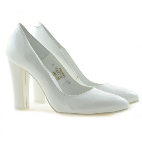 Elegante Damenschuhe 1214 weiß lackiert