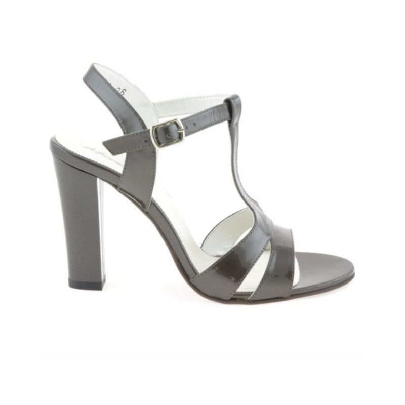 Damen Sandalen 1239 Lack braun Perlmutt