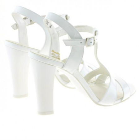 Damensandalen 1239 Lack weiß